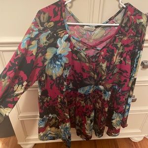 Boutique Floral Ruffle Tunic 2XL